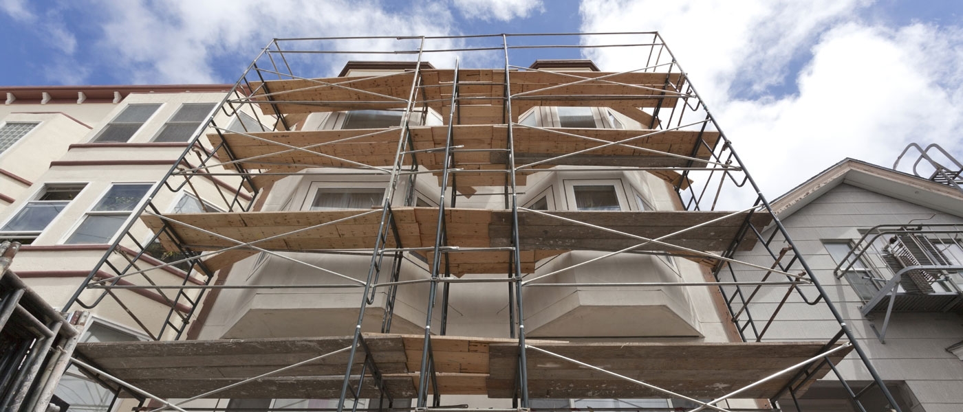 Photo of scaffolding on building